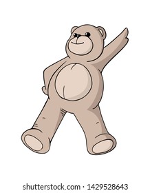 design of happy teddy bear draw