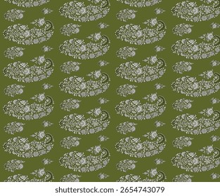 The design has a classic, traditional look, resembling Mughal, Kashmiri, or Persian-inspired embroidery or textile art.