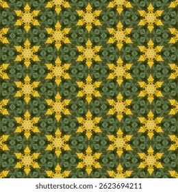 El diseño tiene una apariencia de estrella sin fisuras. El tono amarillo hace que se destaque sobre el fondo verde oscuro. Es adecuado para el diseño de interiores que requiere singularidad.