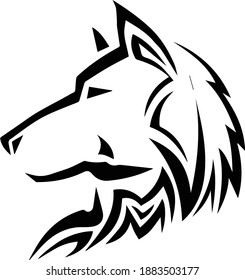 A design of the head of arctic wolf. White colored. Great for any businesse