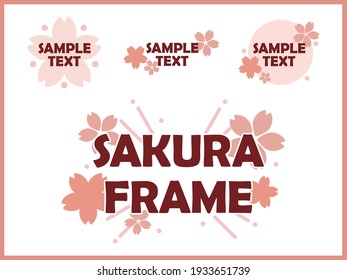 Design of heading set, cherry Blossoms, spring. Flat design style, Put your own message text .