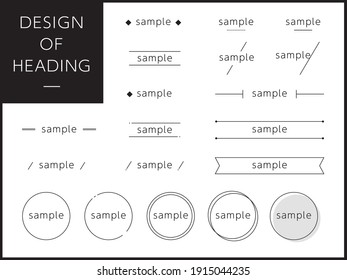 Design of heading set, Flat design style, Put your own message text .