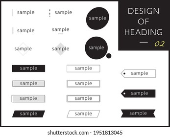 Design of heading set Part2, Flat design style, Put your own message text .