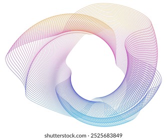 Design for Healthy Lifestyle, Fitness, Medical, Wellness, Organic for Web-design, Banner, Brochure, package. Icon, Logo, and Background made of Circular wave Lines, and Spirals. Patterns