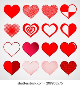 The design heart vector isolate on white