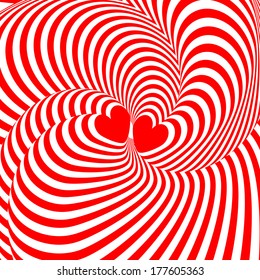 Design Heart Whirl Rotation Illusion Background Stock Vector (Royalty ...