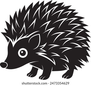 Design a Hedgehog shilhoutte against a white canvas