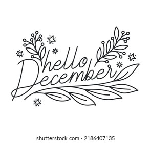 Design Of Hello December Lettering