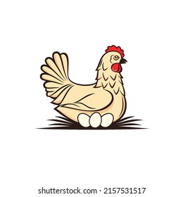 Diseño de Hen. Ilustración del diseño decorativo de Ave de Hen para carteles de carteles de pared de decoración de casa de fondo blanco