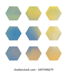 Design hexagonal vector logo template. colorful pattern. Colorful app icon set. Hexagonal gradient shapes. Stylish logo designs for web elements. For any type of business and network concepts.