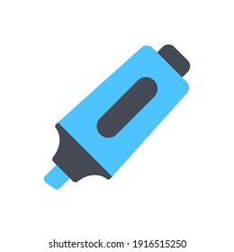 The design of the highlighter stationery flat icon pack vector illustration, this vector is suitable for icons, logos, illustrations, stickers, books, covers, etc.