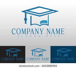 The design highlights a educational hat as a symbol of knowledge, perfect for emblems and cards promoting education.