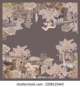 design for hijab or scarf