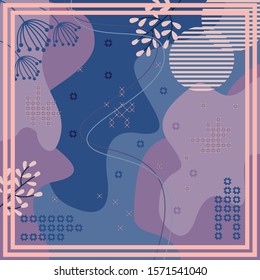 Design of hijab or scarf motifs with abstract foliage patterns. can be used also for other fabric patterns or wallpaper.vector design inspiration