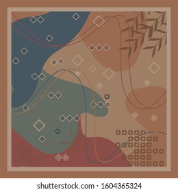 Design of hijab or scarf motifs with abstract foliage patterns. can be used also for other fabric patterns or wallpaper.vector design inspiration