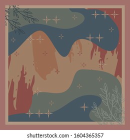 Design of hijab or scarf motifs with abstract foliage patterns. can be used also for other fabric patterns or wallpaper.vector design inspiration