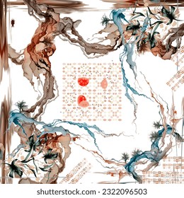 design for hijab and square scarves
