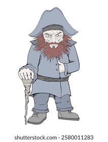 Design of historic pirate man draw