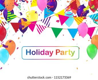 Design a holiday background with balloons.