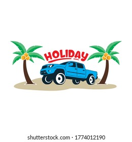 vacaciones de diseño en la playa en coche.
