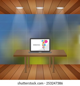 Design home office and workspace. Vector eps10