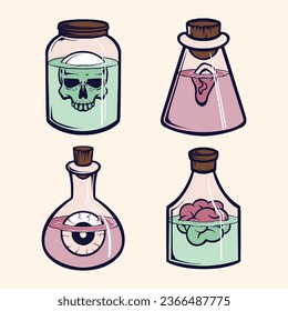 design horror bottle vector art