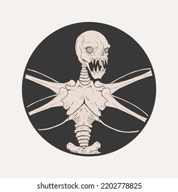 Design of horror creature illustration
