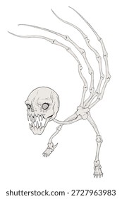 Design der Horror-Kreatur-Illustration