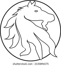 Design a horse with a circle logo vector icon in Illustrator