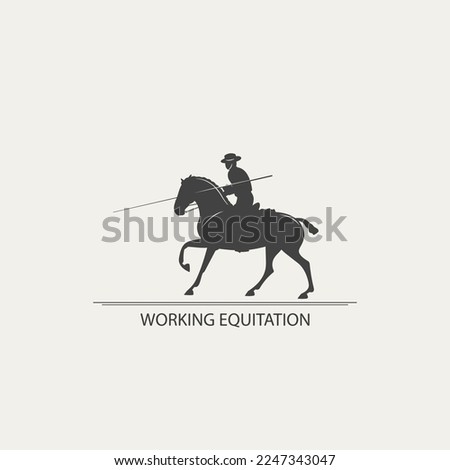 Design of the horseman with a spear logo, working equitation