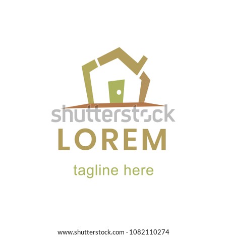 Design house logo, modern concept, home. Vector icon illustration