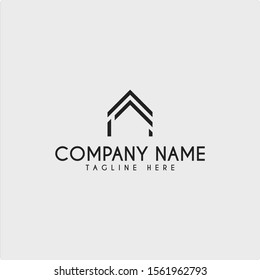 Design a house logo with a simple line of art