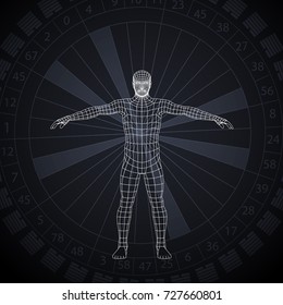 Design of human abstract. Slim vector design. Astrological symbols and mystic signs.