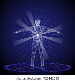 Design of human abstract. Slim vector design. Astrological symbols and mystic signs.