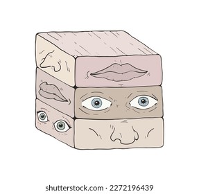 Design of human cube face