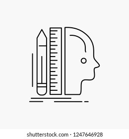 Design, human, ruler, size, thinking Line Icon. Vector isolated illustration