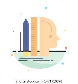 Design, human, ruler, size, thinking Flat Color Icon Vector
