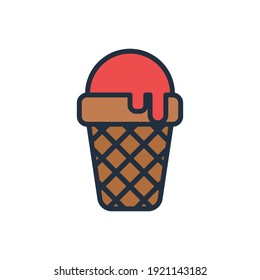 El diseño de la ilustración vectorial del icono de la primavera de helados, este vector es adecuado para iconos, logotipos, ilustraciones, pegatinas, libros, cubiertas, etc.