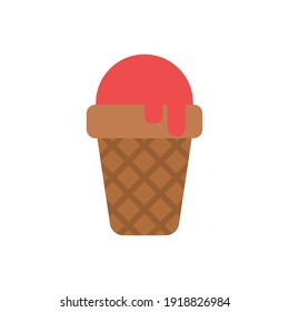 El diseño de la ilustración vectorial del icono plano de la primavera de helados, este vector es adecuado para iconos, logotipos, ilustraciones, pegatinas, libros, cubiertas, etc.
