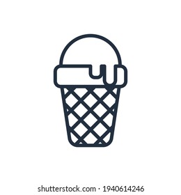 The design of the ice cream spring outline icon vector illustration, this vector is suitable for icons, logos, illustrations, stickers, books, covers, etc.