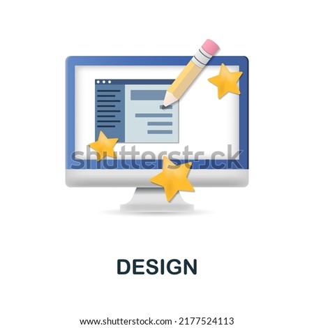 Design icon in 3d. Colored illustration from creative package collection. Creative Design icon for web design, templates, infographics and more