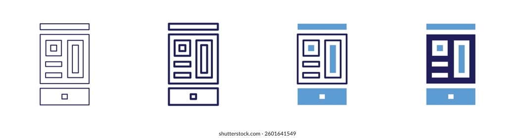 Design workshops​ icon in 4 different styles. Thin Line, Line, Bold Line, Duotone. Duotone style. Editable stroke.