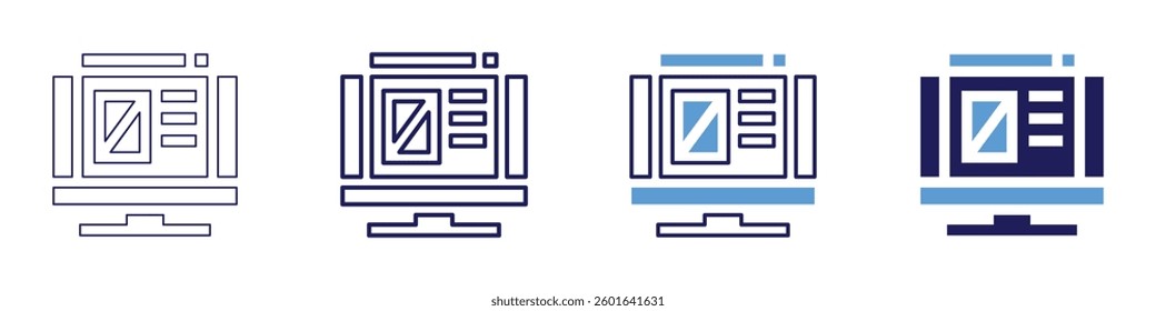 Design payments​ icon in 4 different styles. Thin Line, Line, Bold Line, Duotone. Duotone style. Editable stroke.