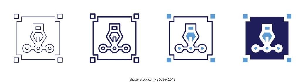 Design patterns​ icon in 4 different styles. Thin Line, Line, Bold Line, Duotone. Duotone style. Editable stroke.