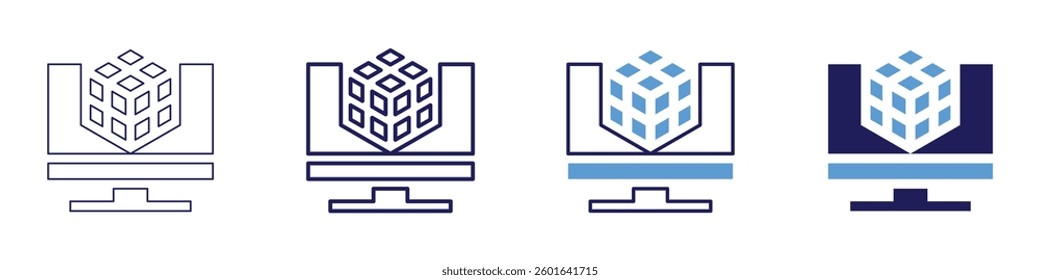 Design principles​ icon in 4 different styles. Thin Line, Line, Bold Line, Duotone. Duotone style. Editable stroke.
