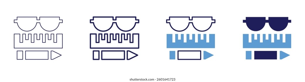 Design practice​ icon in 4 different styles. Thin Line, Line, Bold Line, Duotone. Duotone style. Editable stroke.