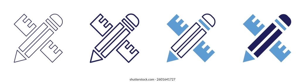 Design optimization​ icon in 4 different styles. Thin Line, Line, Bold Line, Duotone. Duotone style. Editable stroke.