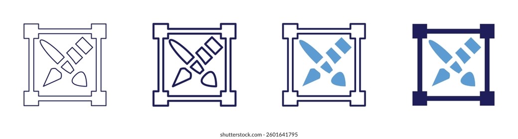 Design metrics​ icon in 4 different styles. Thin Line, Line, Bold Line, Duotone. Duotone style. Editable stroke.