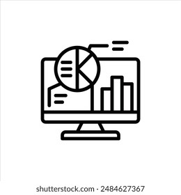 Design icon analyais in outline style, and white background