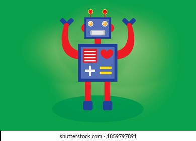 design icon android man funny boy toy art baby bedroom  monster emotion vector 